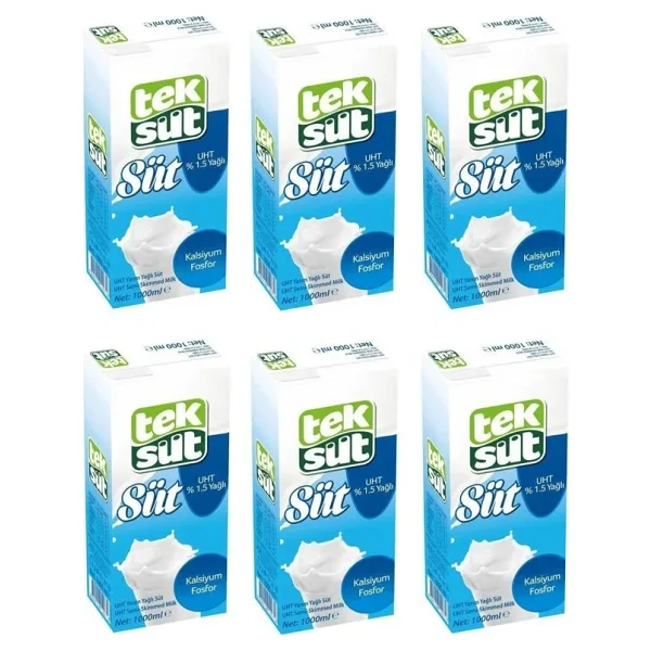 Teksüt Yarım Yağlı Süt 1 Lt X 6 Adet