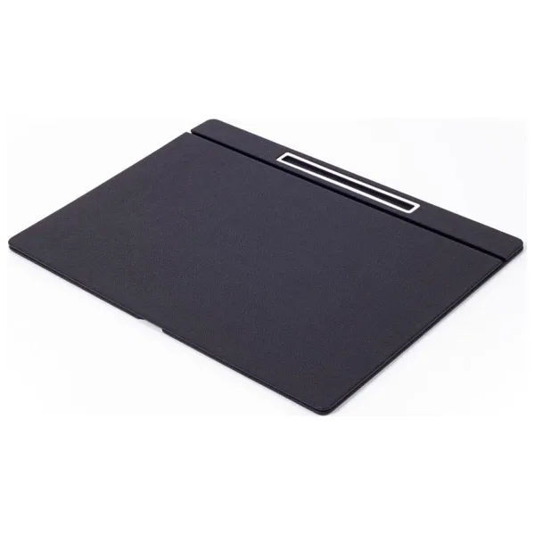Turgut Office Deri Kapaklı Masa Sümeni Siyah Krom Detaylı 50x35cm