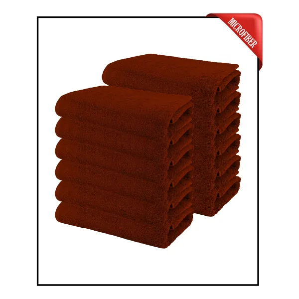 Xamantha 12 Adet Büyük Boy Mikrofiber 50 x 90 cm , Fitness Havlusu , Spor Havlusu , Kuaför Havlusu - Kırmızı