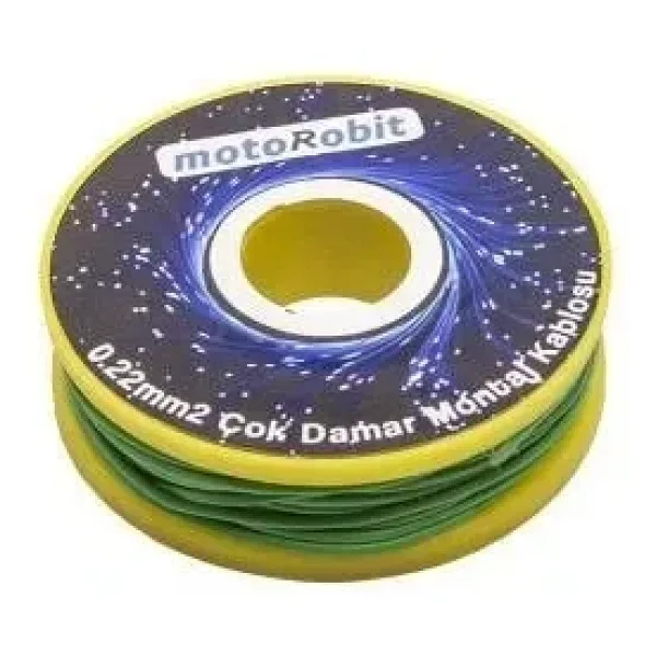 0.22 mm2 Yeşil Çok Damar Montaj Kablosu - 10 Metre