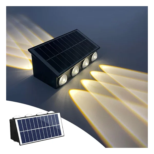 20W Güneş Enerjili Dış Mekan Bahçe Duvar Lambası - Cata Kos Solar LED Aplik - IP65 Su Geçirmez, 3200K Gün Işığı & Amber Dekoratif Aydınlatma (Gün Işığı)