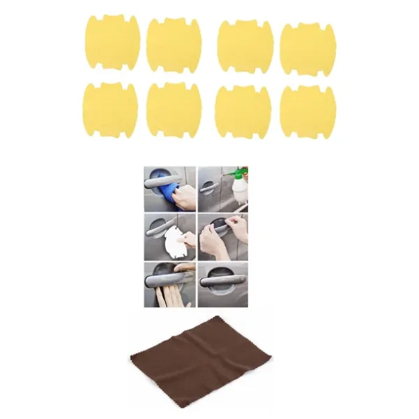 9Lu Set Araba Kapı Kolu Koruyucu Çizilme Önleyici Şeffaf Sticker Film Koruma Seti