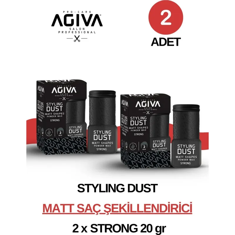 Agiva Saç Şekillendirici Pudra, Saç Şekillendirici Toz Wax, No:2, Sert Tutuş 20gr X 2 Adet Strong