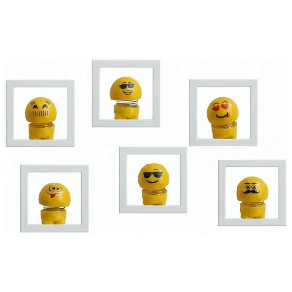 ASTUNİNG zıp zıp emoji yaylı ayaklar çift taraflı bantlı Emoji Kafalar 5li Set 7 cm boy