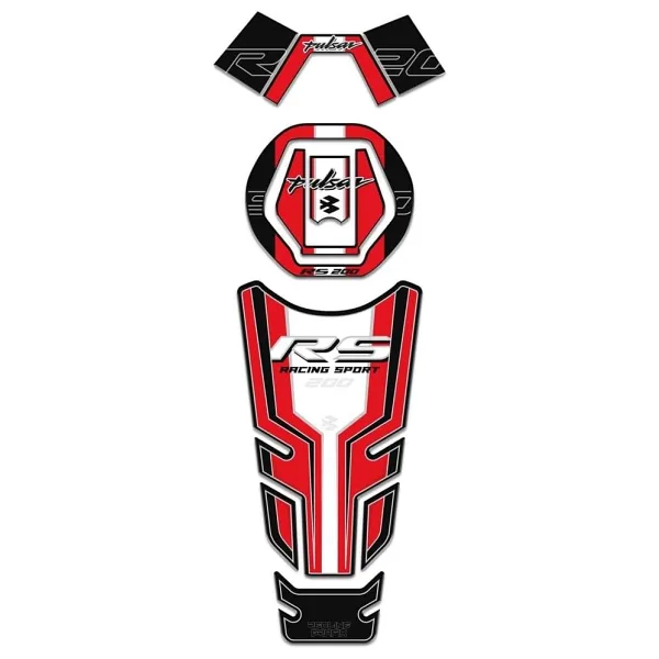 Bajaj Pulsar RS 200 Siyah Kırmızı Tank Pad Set