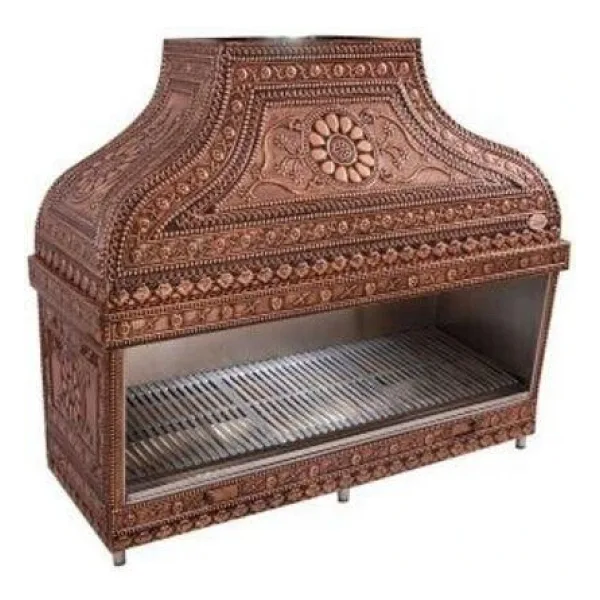 Bakır Davlumbazlı Kömürlü Ocakbaşı Mangalı