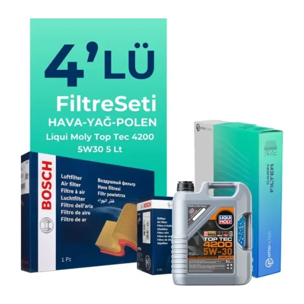 Bosch Hyundai Accent Era 1.5 Dizel Filtre Bakım Seti Liqui Moly Motor Yağlı (2006-2012) 4 Lü