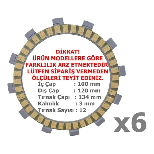 Cf Moto Sr250 Debriyaj Balatası 6 Lı Hn 12T 100-120-134 Mm