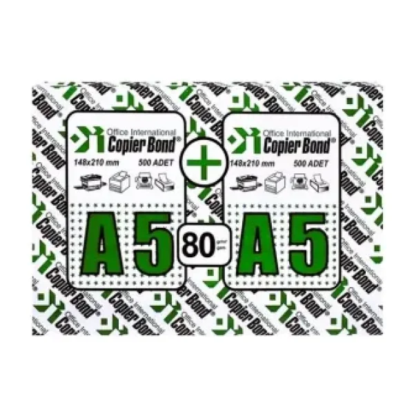 Copier Bond A5 80 gr 5000 Yaprak 5'li Paket Fotokopi Kağıdı