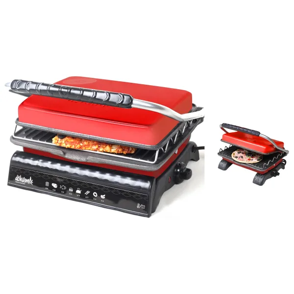 Dökümix Ultra Plus Kırmızı 1800 W Izgara ve Tost Makinesi