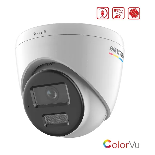 HIKVISION DS-2CD1347G2H-LIUF 4MP 2.8MM 30MT DAHİLİ SESLİ COLORVU H265+ IP67 IR DOME IP KAMERA