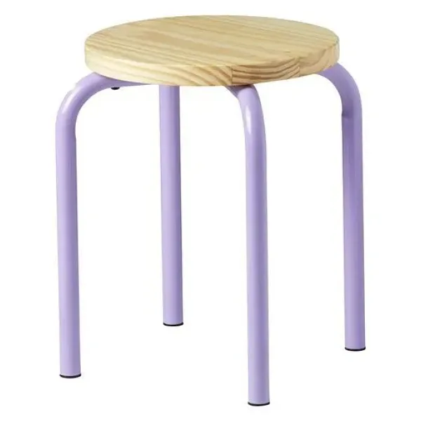 IKEA Çam Tabure Lila Renk MeridyenDukkan 45 cm Yuvarlak Tabure Tekli