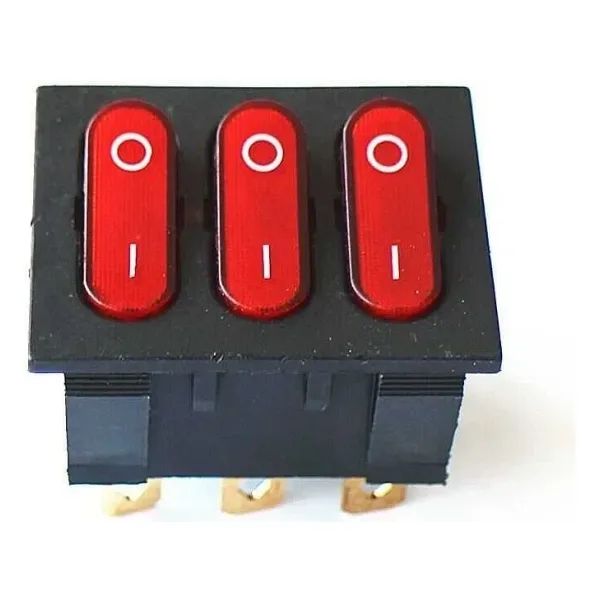 KCD3 Üçlü Işıklı ON-OFF Anahtar 9 Pin