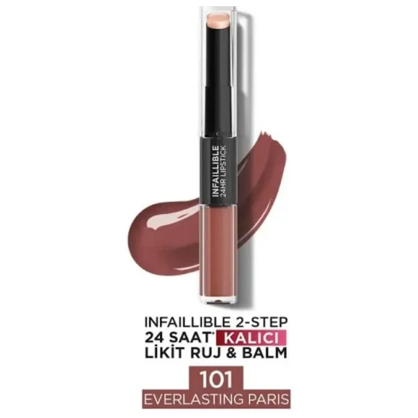 L'Oreal Paris Infaillible 2-Step 24 Saat Kalıcı 101 Everlasting Paris Likit Ruj