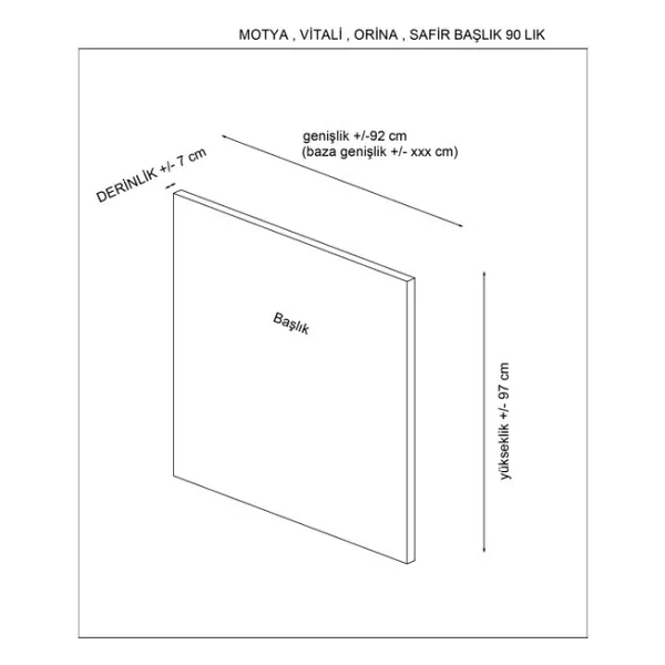 Minar 160X200 Motya Baza Başlığı - Açık Gri - 160 x 200 cm