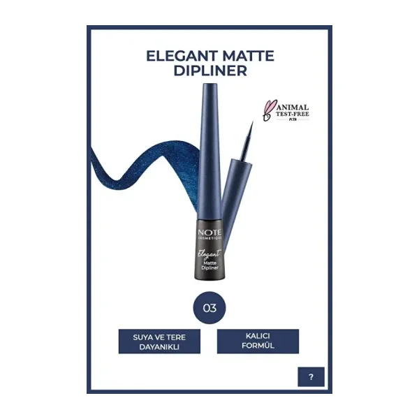 Note Elegant Matte Waterproof 03 Lacivert Dipliner