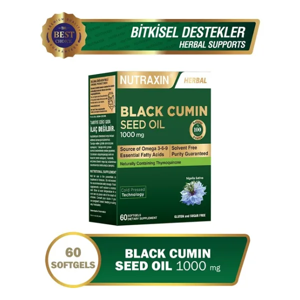 Nutraxin Herbal Çörek Otu Yağı 1000 Mg 60 Softgel