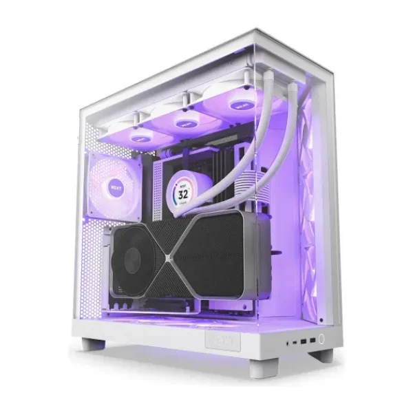 NZXT H6 Flow CC-H61FW-R1 RGB Fanlı Beyaz ATX Oyuncu Kasası