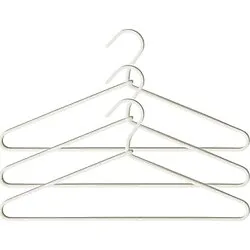 Ocean Home Textile 3'lü Ekru Renk Kumaş Kaplı Metal Giysi Askısı 21.5 x 42 x 0.5 cm