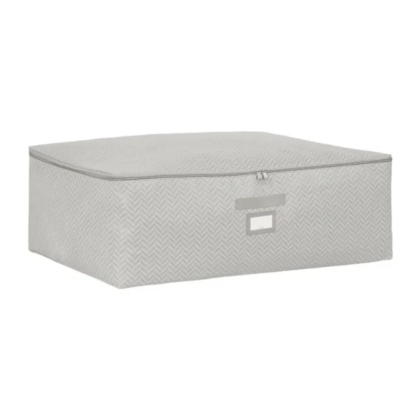 Ocean Home Textile Büyük Boy Gri Balıksırtı Baza Altı Hurç 62 x 46 x 22 cm