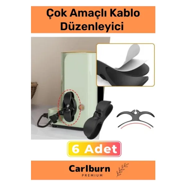 Özel Üretim Bilgisayar Notebook Şarj Kablosu Mutfak Çok Amaçlı Kablo Sarma Düzenleyici 6 Adet