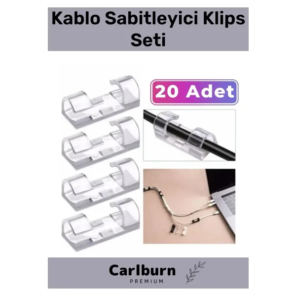 Özel Üretim Montaj Kötü Görüntü Engelleyici İz Bırakmaz Kablo Sabitleyici Klips Seti 20 Adet