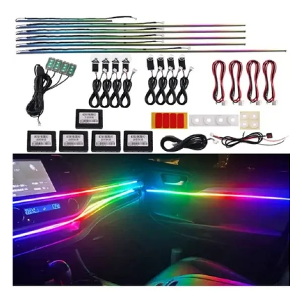 ÖZKAN TUNING AKSESUAR 64 Renk RGB Araç İç Ambiyans Led Dekorasyon Ortam Işıkları