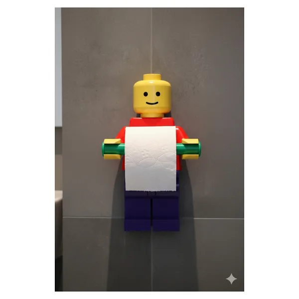 ÖZTÜRK MAKİNE Tuvalet Kağıdı Tutucu Tuvalet Kağıtlığı - Büyük Boy -Lego Adam Tuvalet Kağıdı Tutucu