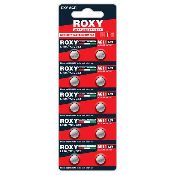 Roxy AG11 LR58 1.5V 10'lu Alkalin Düğme Pil