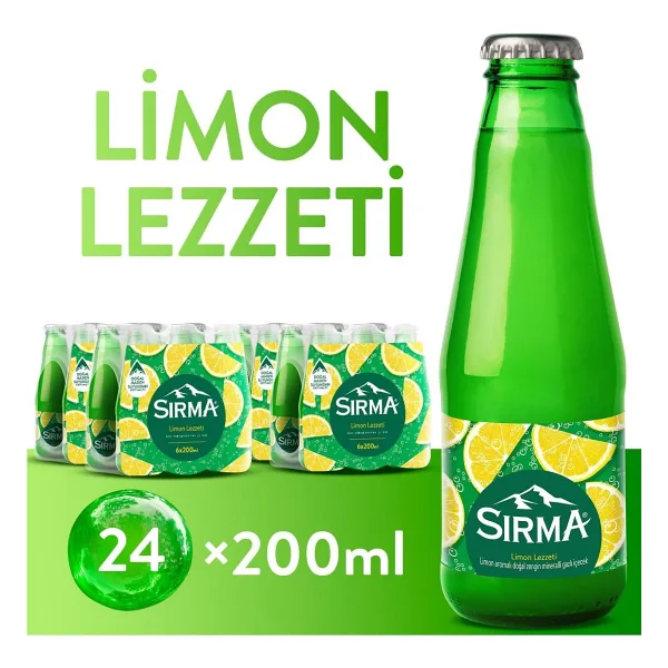 Sırma C Vitaminli Limon Aromalı Doğal Maden Suyu 200 ML X 24 Adet