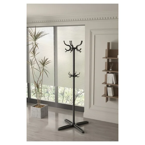 solmaz home Ayaklı Metal Gövdeli Elbise Askısı Portmanto Kıyafet Askısı Dilsiz Uşak Metal 20 Kancalı Askılık