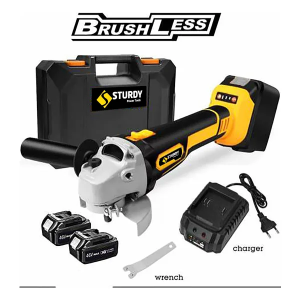 Sturdy Professionel Brushless Bakır Sargı Motor 42 Volt 5,0 Amper ÇİFT AKÜLÜ TAŞLAMA MAKİNASI