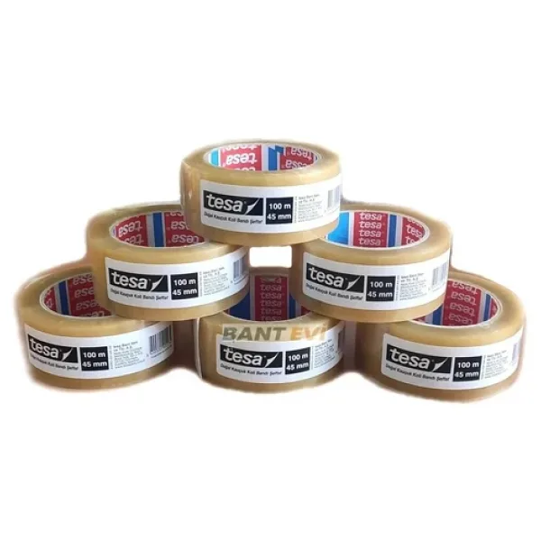 Tesa Koli Bandı 45 mm x 100 mt Şeffaf Doğal Kauçuk - 6 Adet