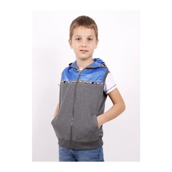 Toontoy Erkek Çocuk Şeritli Kapüşonlu Yelek
