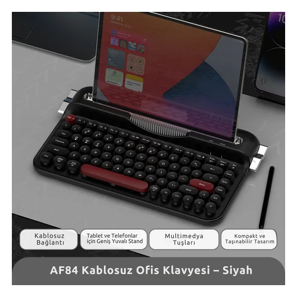 Ajazz AF84 TKL Siyah Kablosuz Klavye