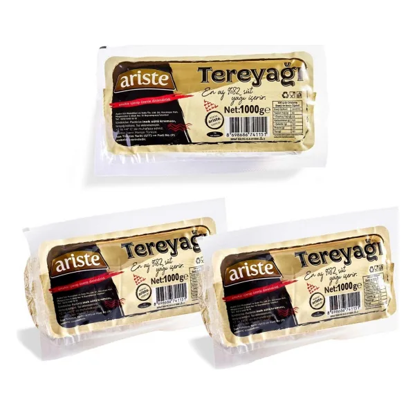 Ariste 3'lü Rulo Tereyağı 3000 gr (1000gr x 3) - 3 kg