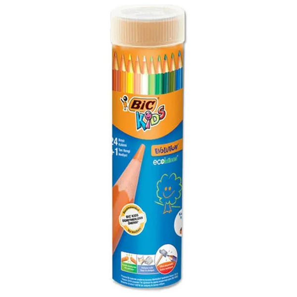 Bic Kids Evolution Metal Tüp 24+1'li Kuru Boya Seti