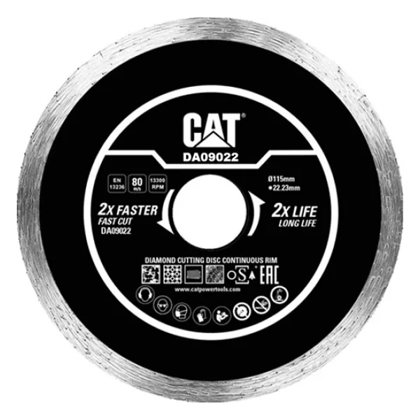 Cat Da09022 115Mm Profesyonel Fayans, Seramik, Mermer Elmas Kesme Diski (Sürekli Kenar)