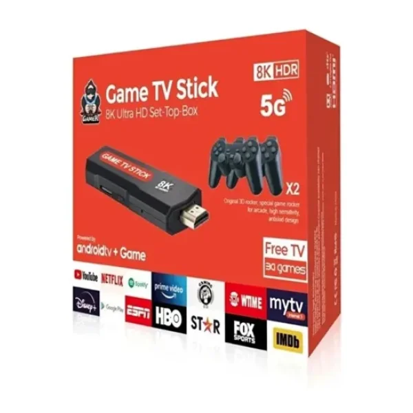 EİMA Oyunlu Atari Game Box Android TV Stick 8K HDR - 2 Kollu - Retro Oyun Konsolu