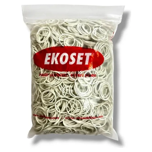 Ekoset Beyaz Paket Ambalaj Toka Para Lastiği 1000 Adet 40Mm