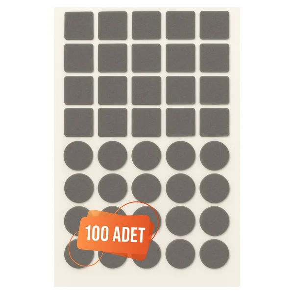 Elysian Yapışkanlı Sessiz Mobilya Masa Sandalye Parke Zemin Ayak Koruyucu Keçe Seti 20 mm (100'LÜ Paket)