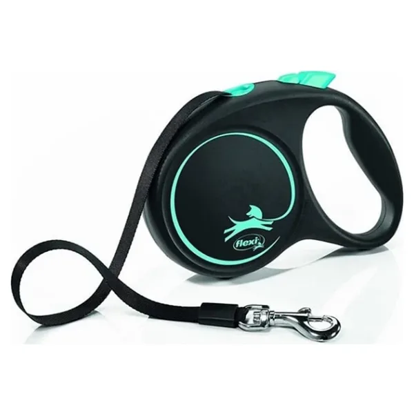 Flexi Black Design Şerit Otomatik Gezdirme Tasması Mavi M 5m