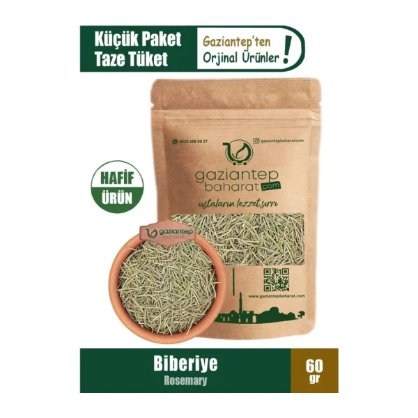 Gaziantep Baharat Doğal Biberiye 60gr - Gaziantep'ten Taptaze Aromatik Lezzet