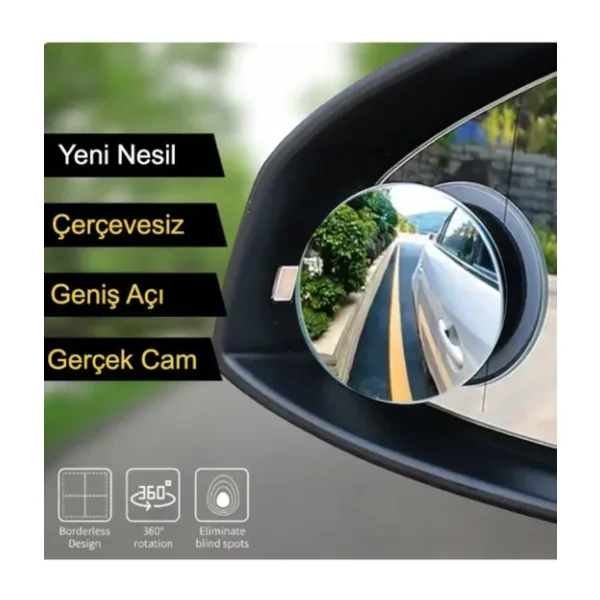 GD 24 Oto Kör Nokta Aynası Gerçek Ayna Yuvarlak 55 Mm Oynar 2 Adet Yüksek Kalite Ve Ince Tasarım Dışbükey
