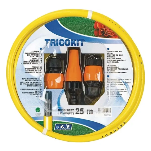 GF Örgülü Bahçe Sulama Hortum Seti 25 m 1/2" Tricokit