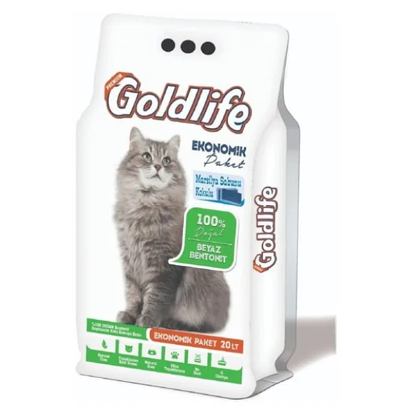 Goldlife Lavanta Kokulu 20 lt Bentonit Kedi Kumu