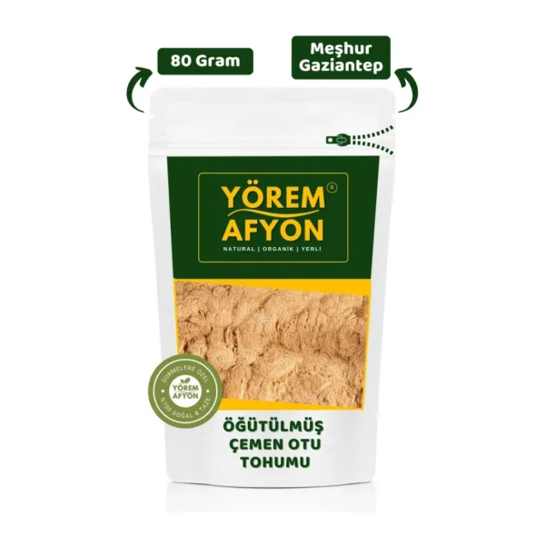 Gülçehre Meşhur Gazantep Bağışıklılık Sistemi Dostu Öğütülmüş Toz Çemen Otu Tohumu (trigonella Foenum) 80gr