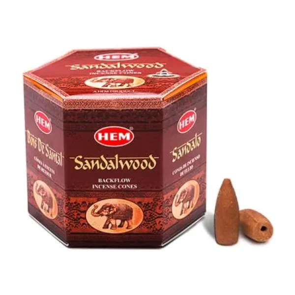 Hem Tütsü Geri Akış Şelale Sandal Ağacı Kokulu 40 Konik Tütsü - Sandalwood Backflow Incense Cones