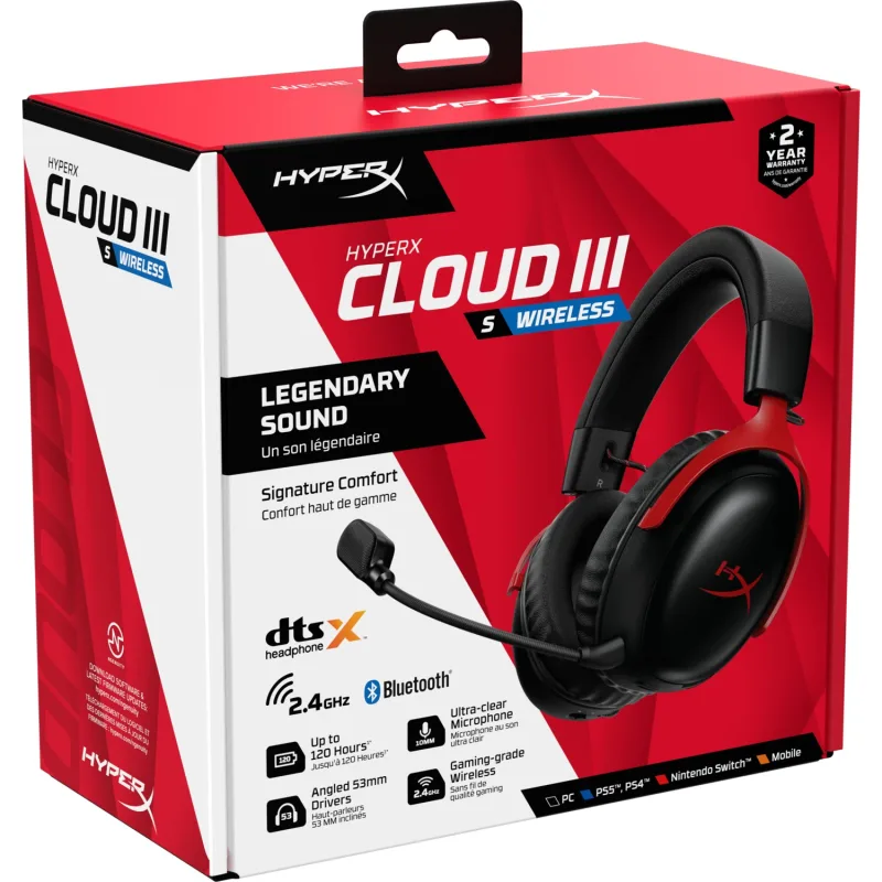 Hyperx Cloud Iıı S A59z0aa Siyah-Kırmızı Kablosuz Kulak Üstü Oyuncu Kulaklığı - Görsel 3