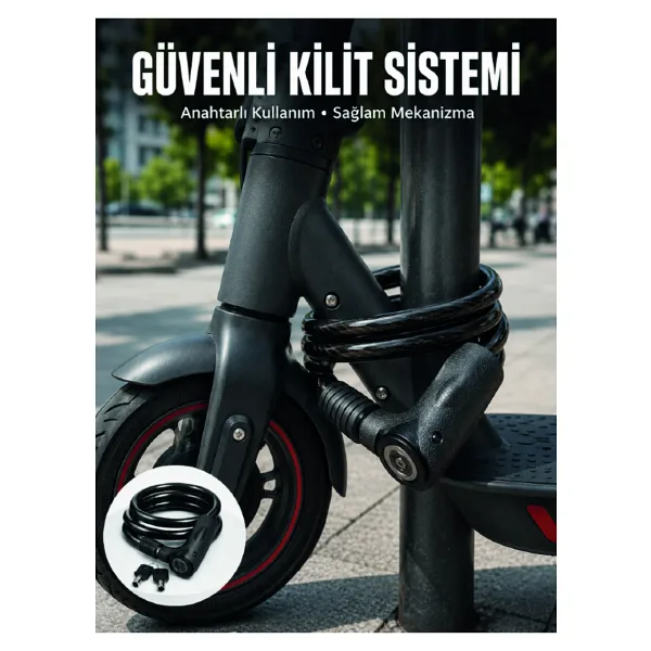 Kalın Pvc Kaplamalı Dayanıklı Motosiklet ve Bisiklet Güvenlik Kilidi